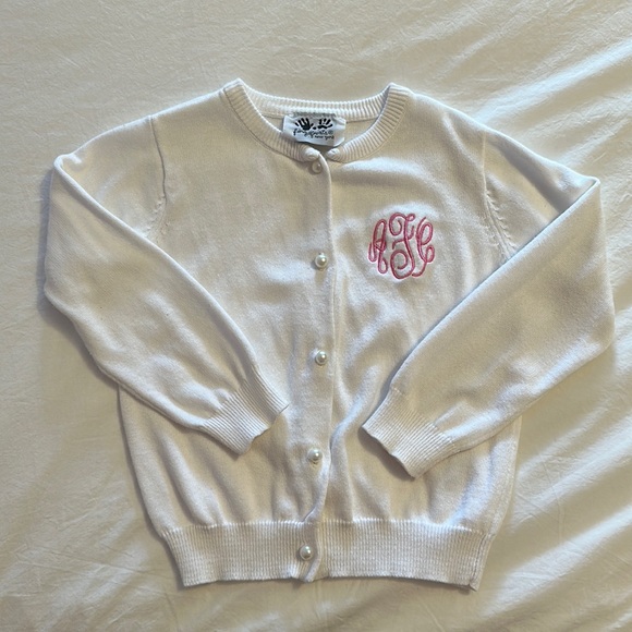 Girls monogrammed white cardigan 3T - ACF - Picture 1 of 1